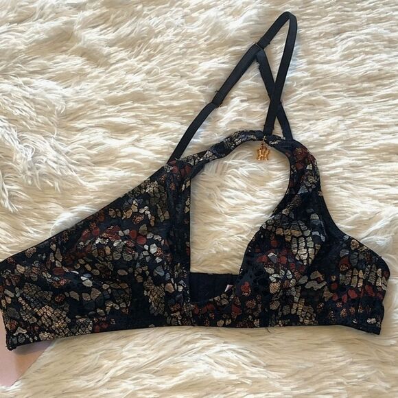 NWT Savage X Fenty Cold-Hearted Snake Asymmetrical Lace Bralette SZ Medium - Picture 4 of 9